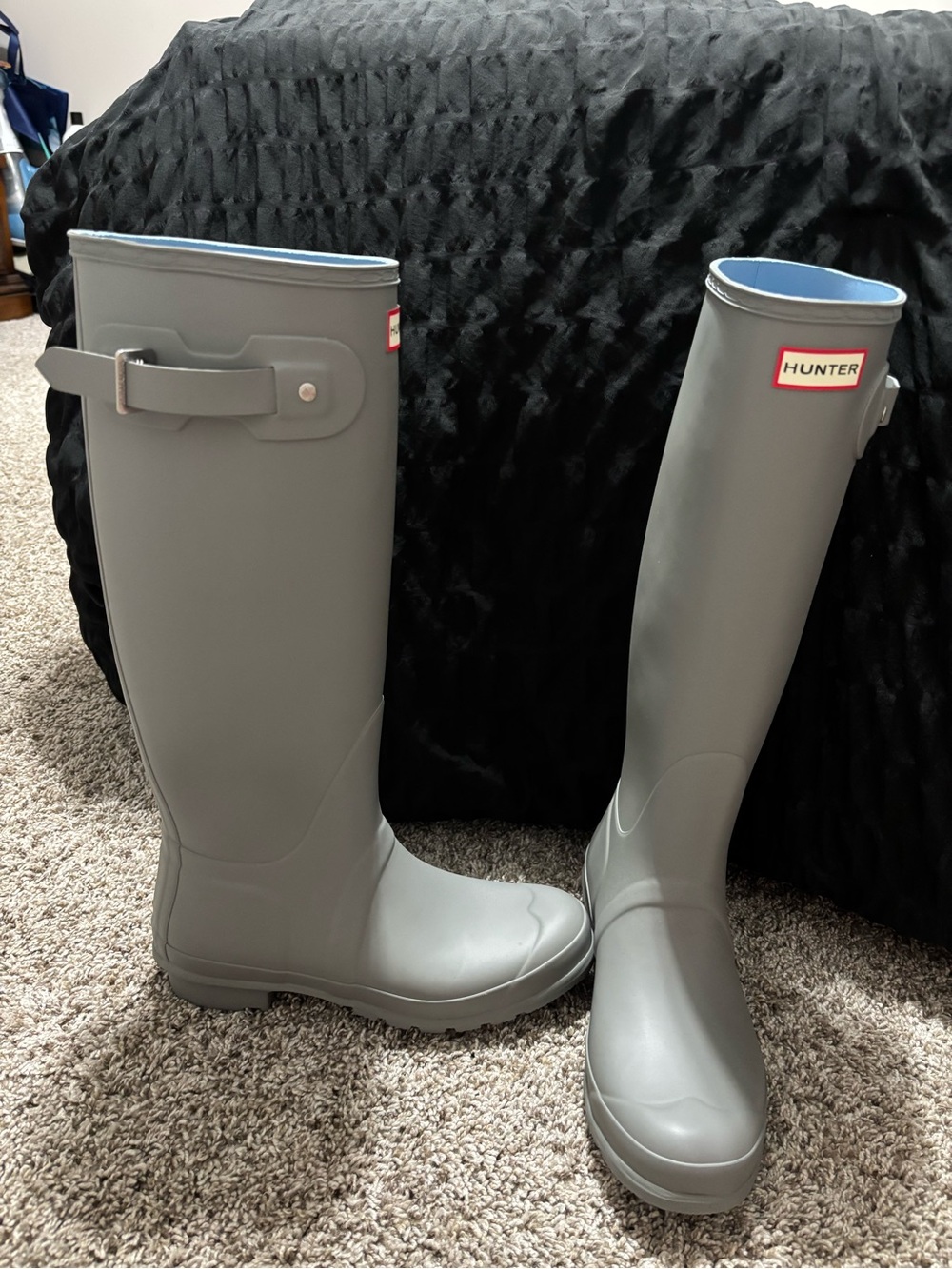 Hunter Light Blue Boot Box Label with Black Logo - Picture 2 of 3
